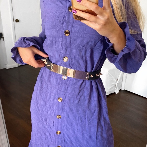 💜 SHEIN BOHO PURPLE RUFFLE LONG SLEEVE MAXI DRESS! - Picture 11 of 12